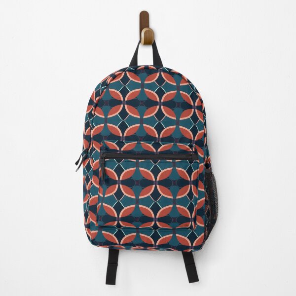 Item preview, Abstract Flower Pattern Geometric Minimalism Teal Red Dynamic Contrast designed and sold by DaliusD.