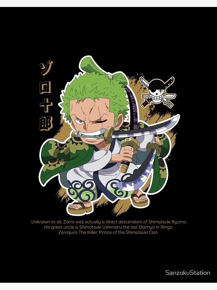 One Piece - Anime / Manga Poster / Canvas ( Roronoa Zoro 3 Sword Style )  8x10