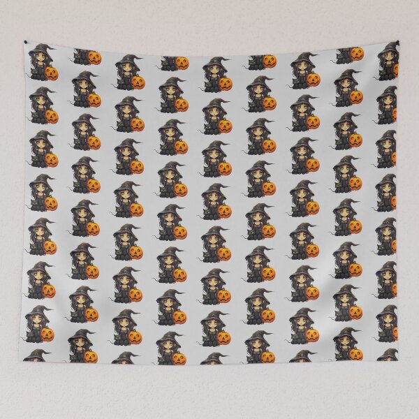 Item preview, Halloween Witch, Black Cat, and Pumpkin Jack O'lantern designed and sold by CoolHippoQuotes.
