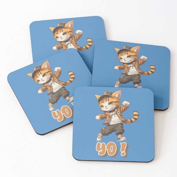 Item preview, Rapper and trendy cat with cap and collar - Original illustration designed and sold by LV-creator.