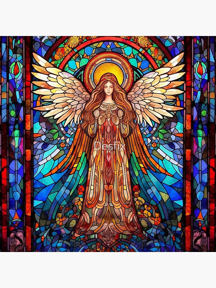 Stained Glass Angel Pattern stained-glass-angel-pattern-canvas-print-for-sale-by-desfix-redbubble