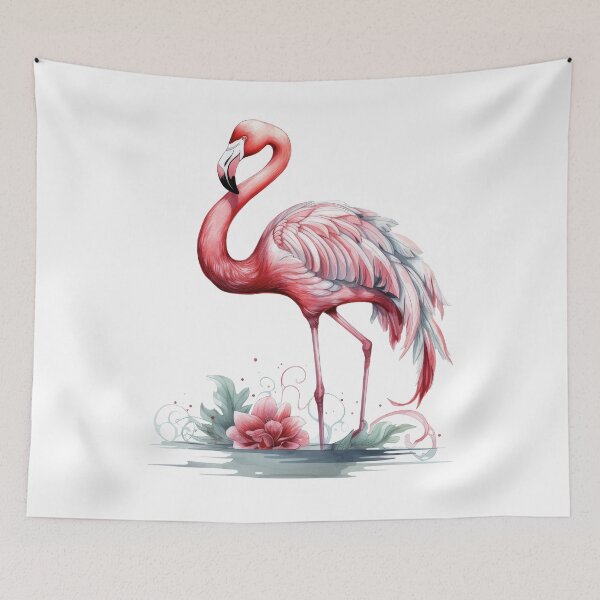 Item preview, Pink flamingo watercolour  designed and sold by Adriano Carrideo.