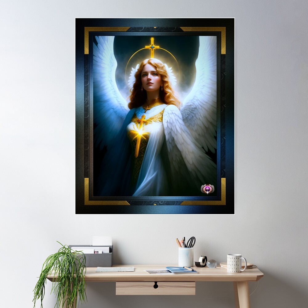 The Majestic Glory Of The Angel Of Eternal Light AI Concept Art by Xzendor7 - An Inspirational Portrait 2 The Majestic Glory Of The Angel Of Eternal Light Religious AI Concept Art by Xzendor7 Wall Decor Poster