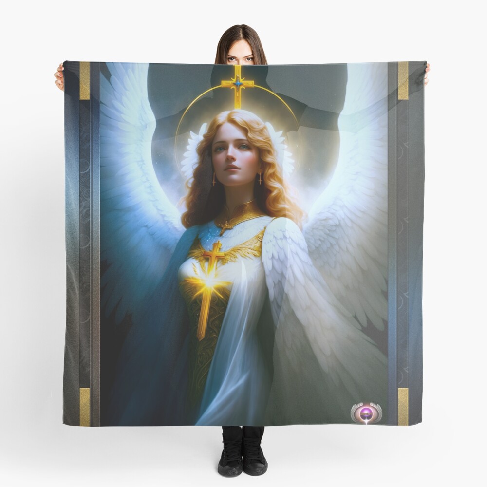 The Majestic Glory Of The Angel Of Eternal Light AI Concept Art by Xzendor7 - An Inspirational Portrait 4 The Majestic Glory Of The Angel Of Eternal Light Religious AI Concept Art by Xzendor7 Decorative Ladies Scarf