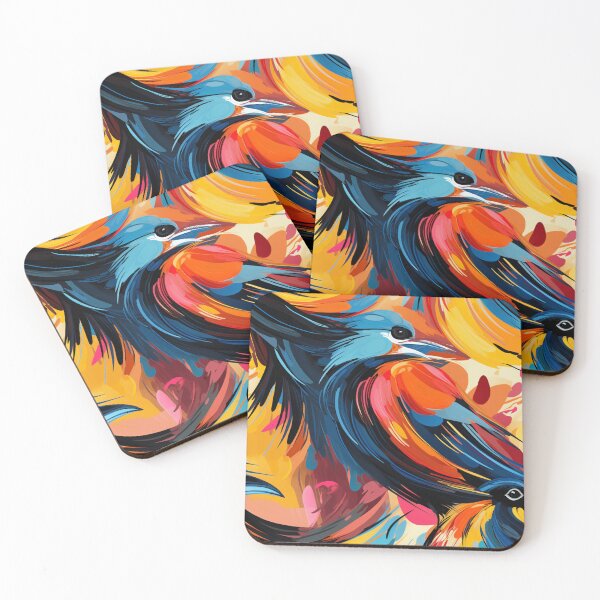 Item preview,  "Thrilling Flight: An Explosion of Birds in Vibrant Brushstrokes, Inspired by Ernst Ludwig Kirchner" designed and sold by SBD-Shop.