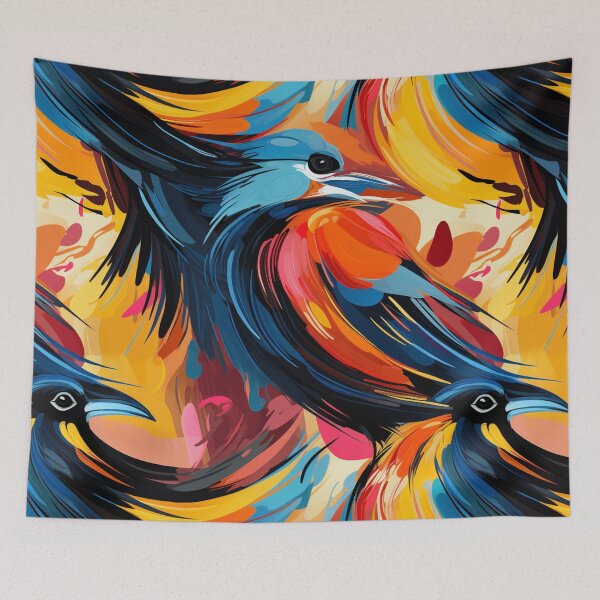Item preview,  "Thrilling Flight: An Explosion of Birds in Vibrant Brushstrokes, Inspired by Ernst Ludwig Kirchner" designed and sold by SBD-Shop.