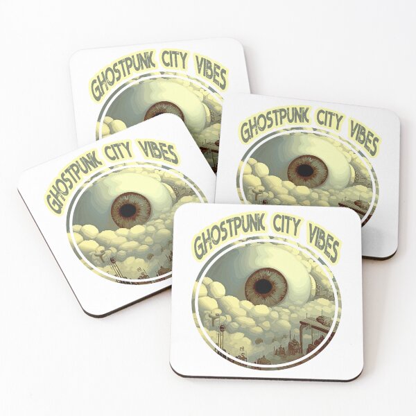 Item preview, Eye in the sky looking down at ghostpunk futuristic city designed and sold by thematics.