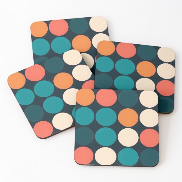 Item preview, Vibrant Polka Dots Abstract Pattern Teal Red Orange designed and sold by DaliusD.