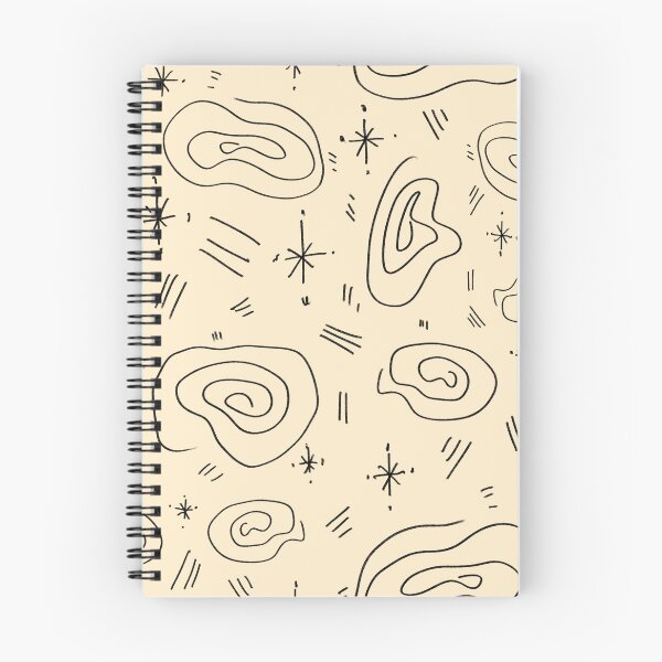 Item preview, Abstract doodle spiral stroke fun beige pattern designed and sold by Yana Mustafina | Boho Soulful Designs.