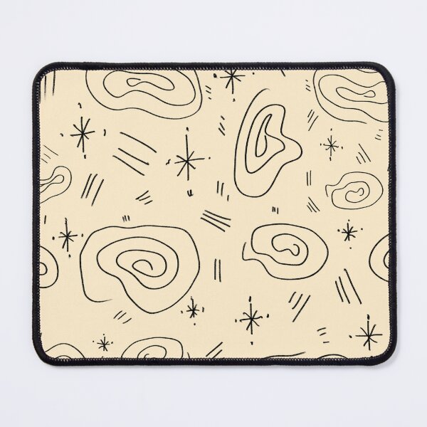 Item preview, Abstract doodle spiral stroke fun beige pattern designed and sold by Yana Mustafina | Boho Soulful Designs.