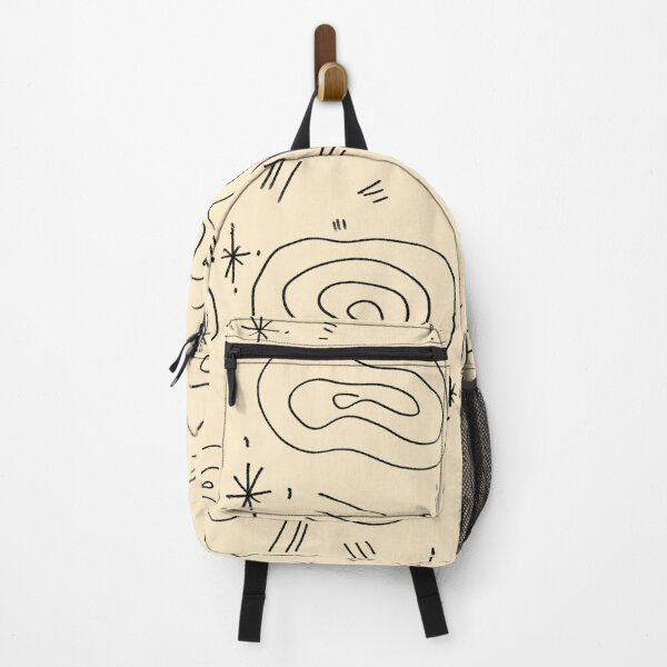 Item preview, Abstract doodle spiral stroke fun beige pattern designed and sold by Yana Mustafina | Boho Soulful Designs.