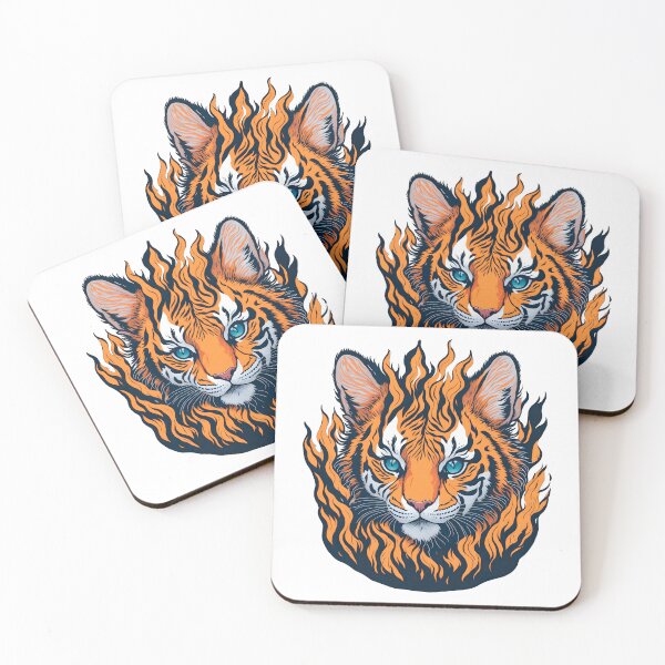 Item preview, Wild Strength,Tiger Cub Head amidst Flames designed and sold by EnzoGatti.