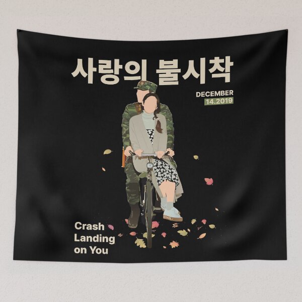 Item preview, Crash Landing on You (black background) designed and sold by nelkrshop.