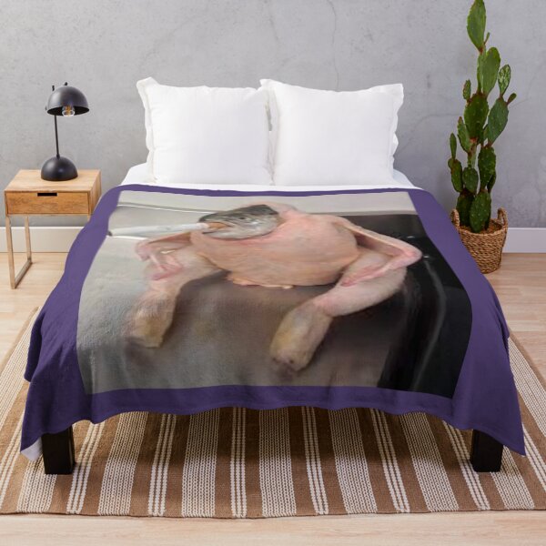 Item preview, cursed images fish chicken Throw Pillow designed and sold by qnfhxhoz72.