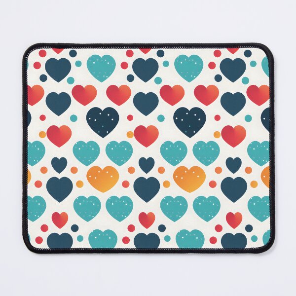 Item preview, Hearts Pattern Polka Dots Teal Red Orange Contemporary Design Geometric Order designed and sold by DaliusD.