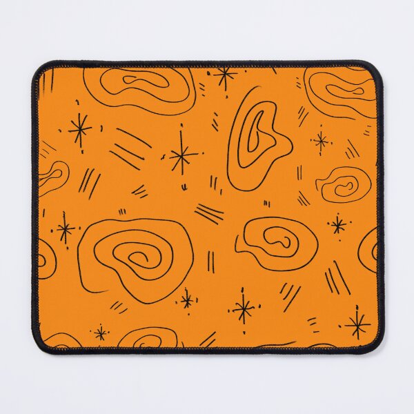 Item preview, Abstract doodle spiral stroke fun orange pattern designed and sold by Yana Mustafina | Boho Soulful Designs.