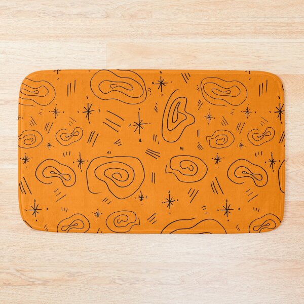 Item preview, Abstract doodle spiral stroke fun orange pattern designed and sold by Yana Mustafina | Boho Soulful Designs.
