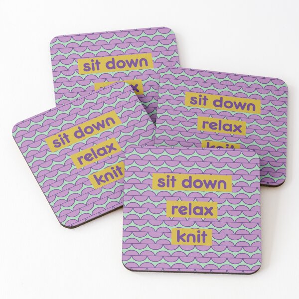 Item preview, Patrón de tejido, gráfico de tejido, siéntate, relájate, teje en morado designed and sold by scome.