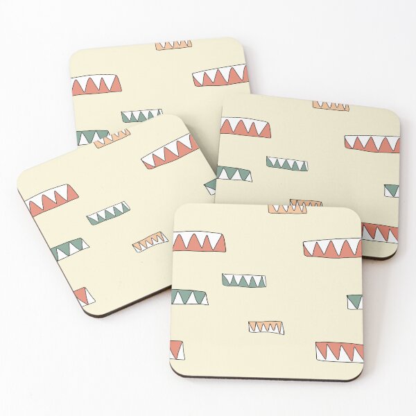 Item preview, Horizontal triangle kid fun beige geometry pattern designed and sold by Yana Mustafina | Boho Soulful Designs.