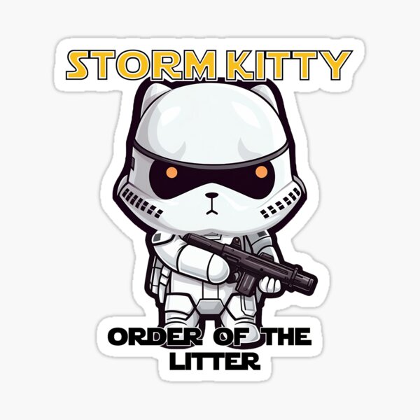 Item preview, Storm Kitty the Trooper (with text) designed and sold by PinotTeez.