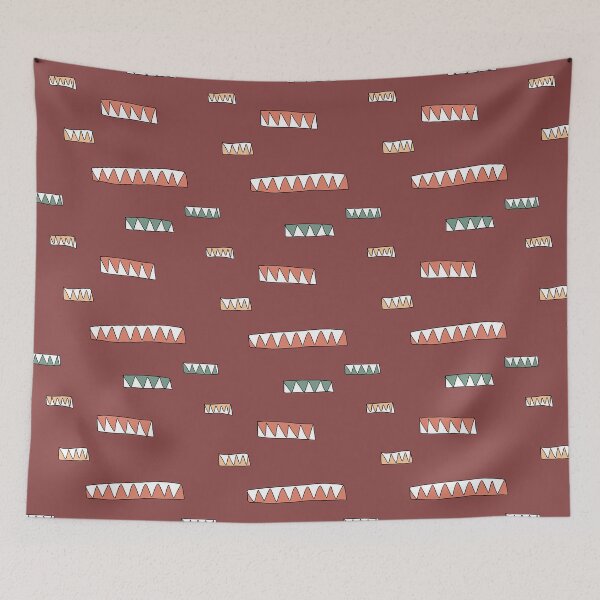 Item preview, Horizontal triangle kid cute red geometry pattern designed and sold by Yana Mustafina | Boho Soulful Designs.
