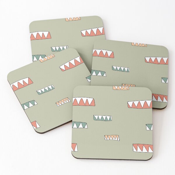 Item preview, Horizontal triangle kid fun green geometry pattern designed and sold by Yana Mustafina | Boho Soulful Designs.