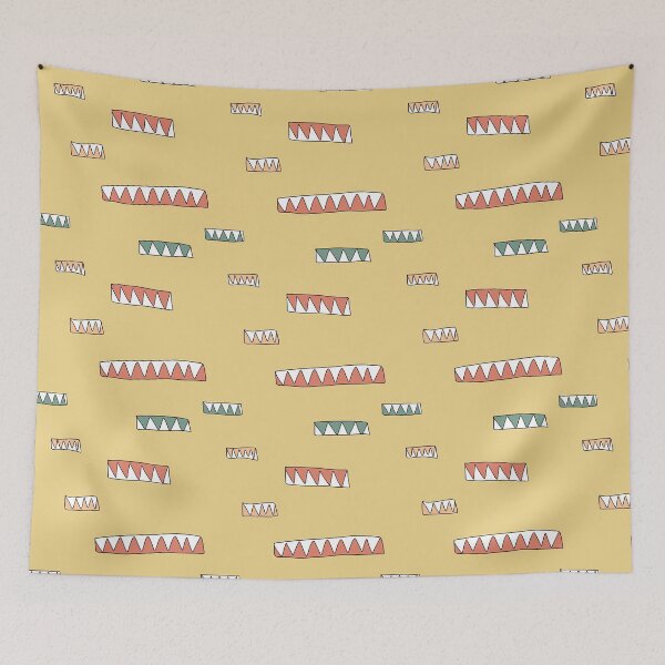 Item preview, Abstract triangle kid fun yellow geometry pattern designed and sold by Yana Mustafina | Boho Soulful Designs.