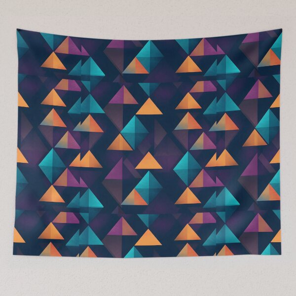 Item preview, Abstract Triangles Pattern Purple Azure Amber Minimalism designed and sold by DaliusD.