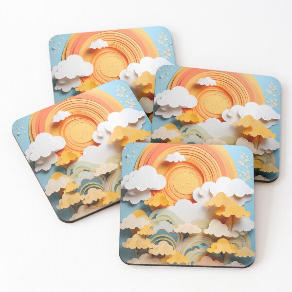 Item preview,  Layered paper clouds and sunshine designed and sold by tropicaltee.