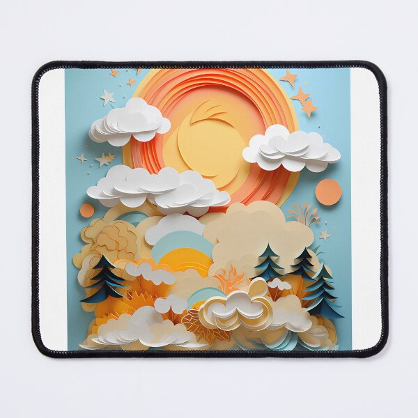 Item preview, Layered paper clouds and sunshine designed and sold by tropicaltee.