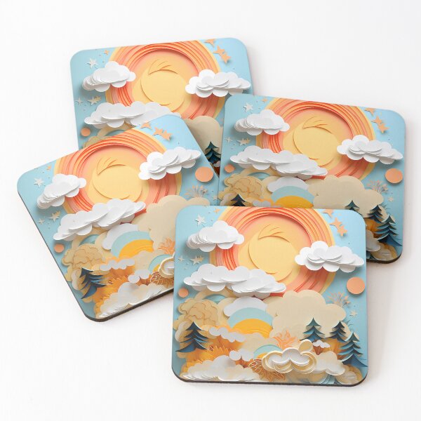 Item preview,  Layered paper clouds and sunshine designed and sold by tropicaltee.