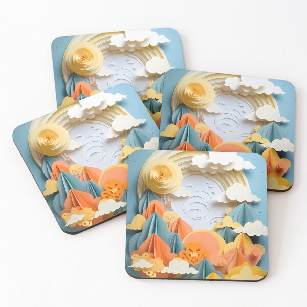 Item preview, Layered paper clouds and sunshine designed and sold by tropicaltee.
