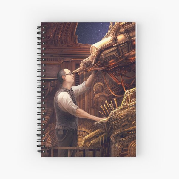 Steampunk Astronomer Spiral Notebook
