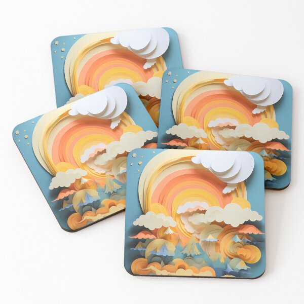 Item preview,  Layered paper clouds and sunshine designed and sold by tropicaltee.