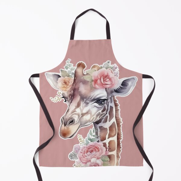 Item preview, Portrait of a smiling realistic giraffe in watercolour colours. Portrait of a cute r giraffe with a wreath designed and sold by Anastasiia Yurevych.