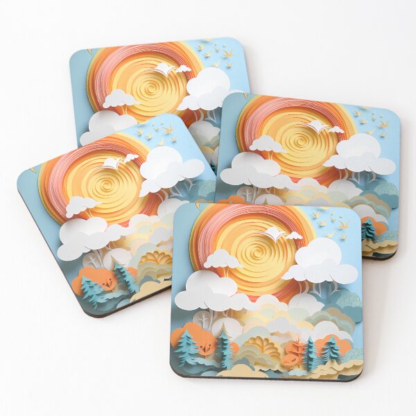 Item preview,  Layered paper clouds and sunshine designed and sold by tropicaltee.