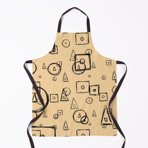 Item preview, Triangle circle square a geometric beige pattern designed and sold by Yana Mustafina | Boho Soulful Designs.
