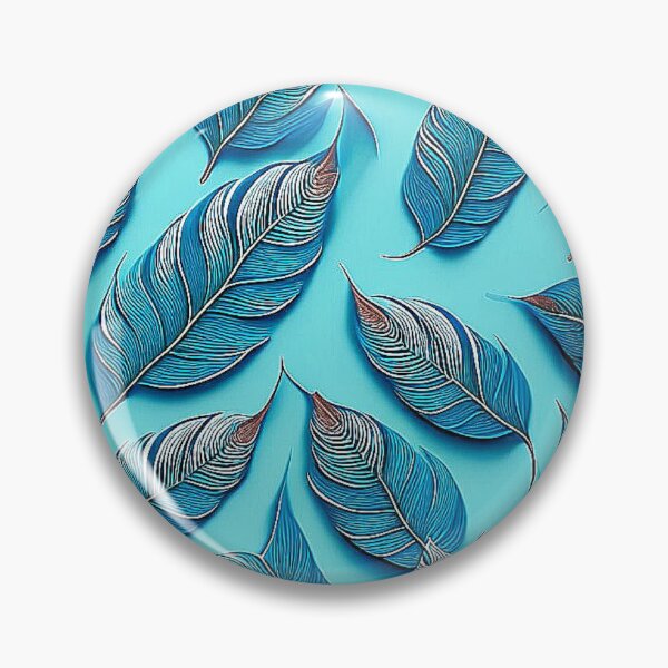 Artikelvorschau, Elegante Blaufedern: Marmoriertes Muster auf türkisem Hintergrund entworfen und verkauft von Minpadesign.