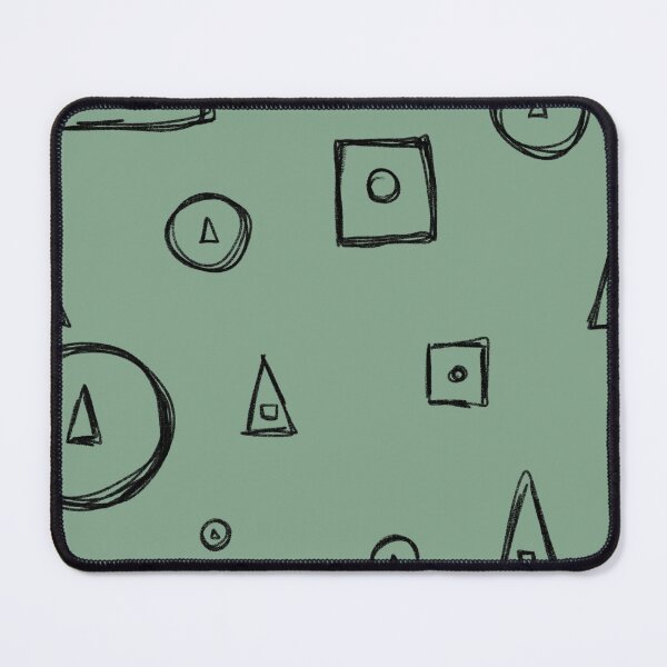 Item preview, Triangle circle square a geometric green pattern designed and sold by Yana Mustafina | Boho Soulful Designs.