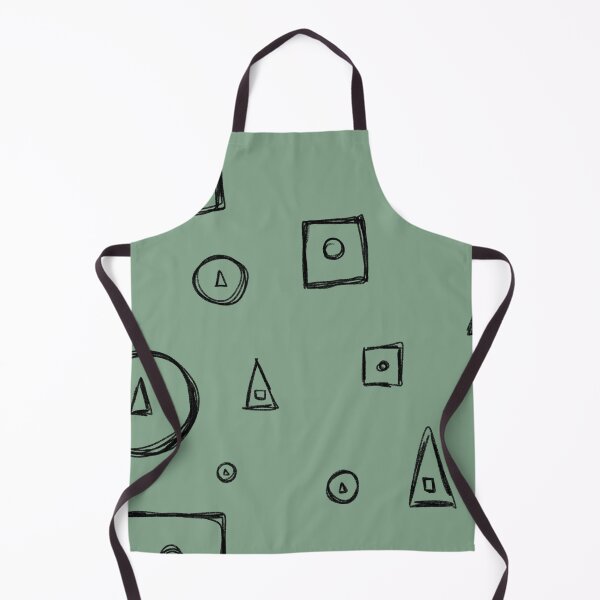 Item preview, Triangle circle square a geometric green pattern designed and sold by Yana Mustafina | Boho Soulful Designs.