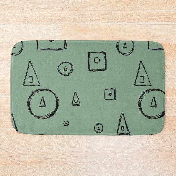 Item preview, Triangle circle square a geometric green pattern designed and sold by Yana Mustafina | Boho Soulful Designs.