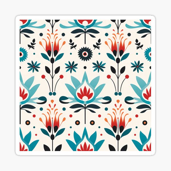 Scandinavian Folk Art Pattern Art Print by Dimitrios