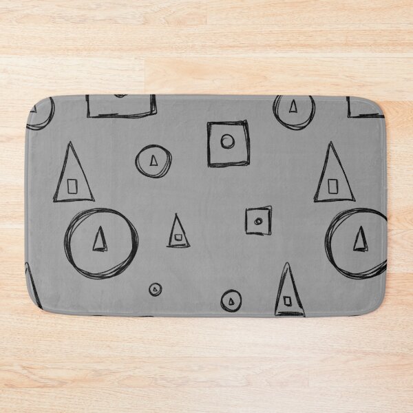Item preview, Triangle circle square a geometric grey pattern designed and sold by Yana Mustafina | Boho Soulful Designs.