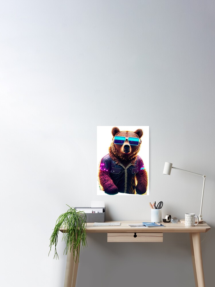 Brown Bear in sunglasses Poster for Sale by KosovskySales