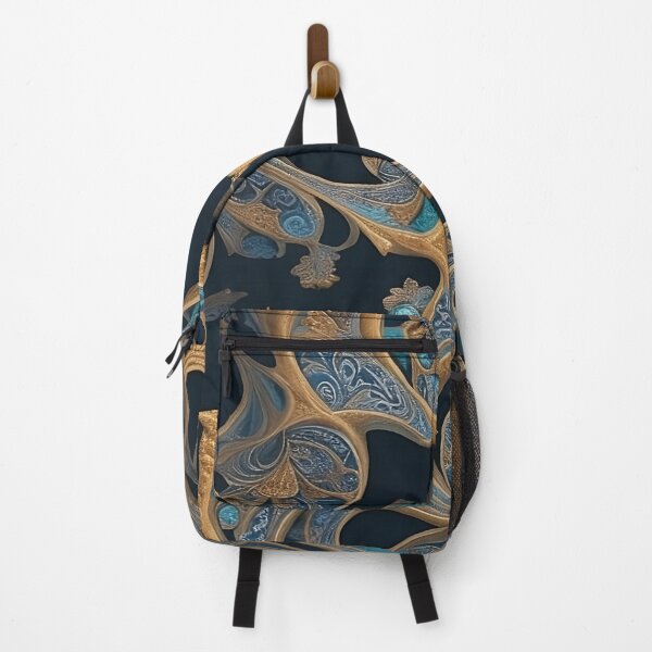 Item preview, Blue and gold fractal pattern designed and sold by GracefulGems.