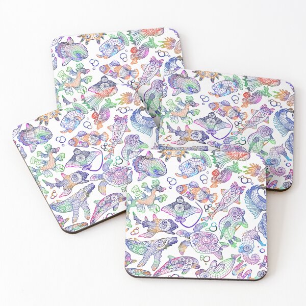 Item preview, Sea creatures in the Ocean - Multi coloured rainbow designed and sold by Kattscreative.