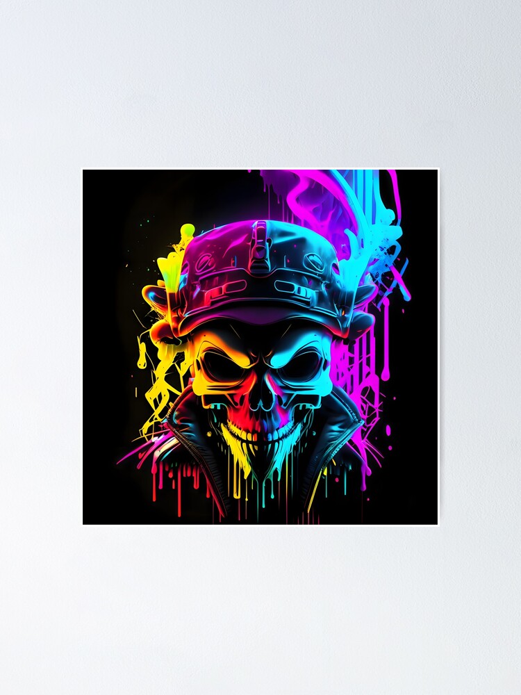 Kunpei_yamanashi　デジタルプリント  NEON SKULLⅠ Japan Samurai Helmet Neon Sign | Pro LED Sign