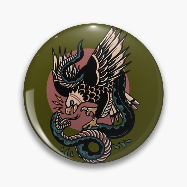Item preview, Eagle Versus Snake Traditional Tattoo  	 designed and sold by kmnrbbjmjlm3.