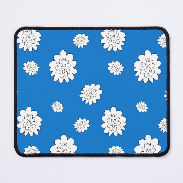 Item preview, Flower abstract simple lines neon blue pattern designed and sold by Yana Mustafina | Boho Soulful Designs.