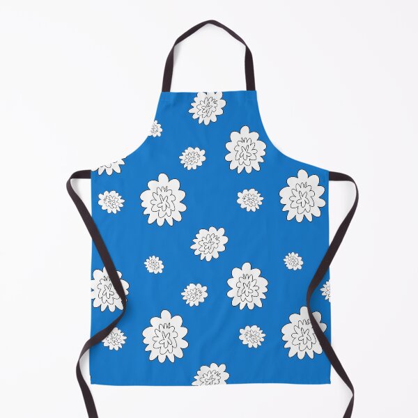 Item preview, Flower abstract simple lines neon blue pattern designed and sold by Yana Mustafina | Boho Soulful Designs.